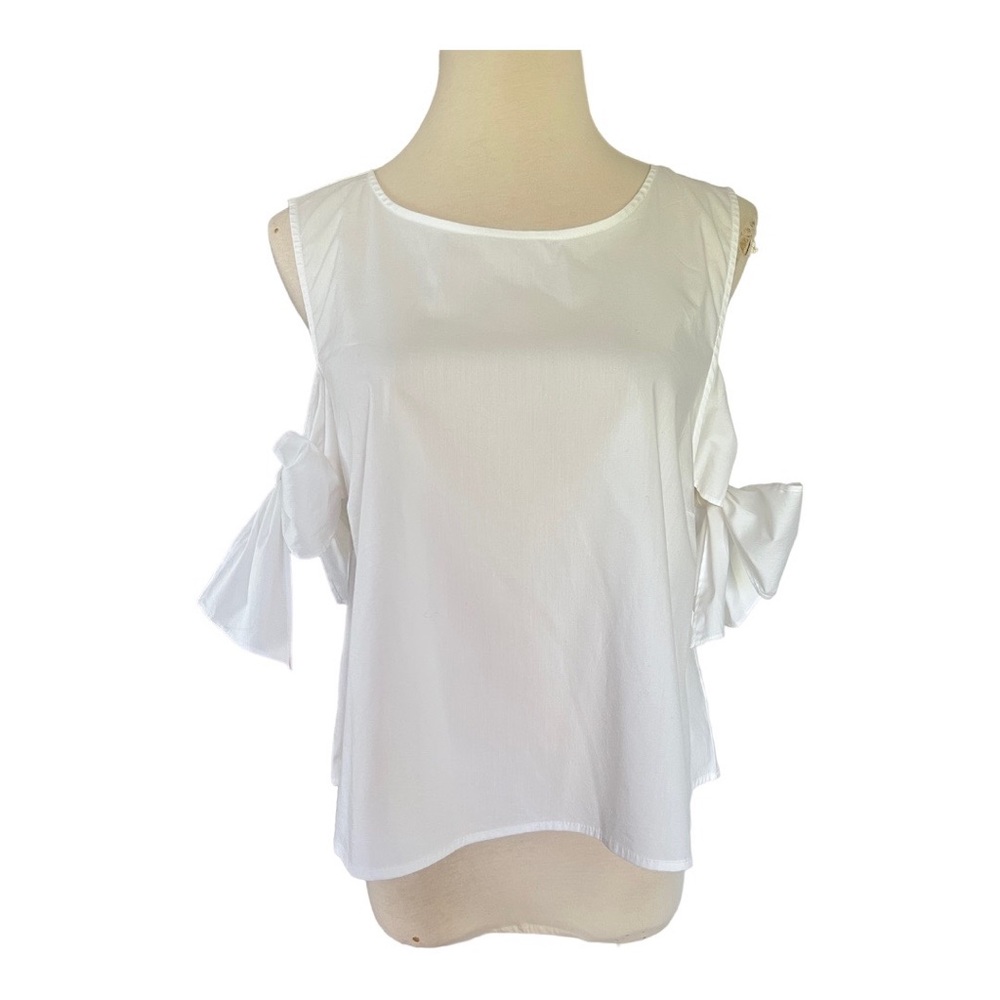 Forever 21 White Casual Sleeve  Ribbon Tie Top Size XL